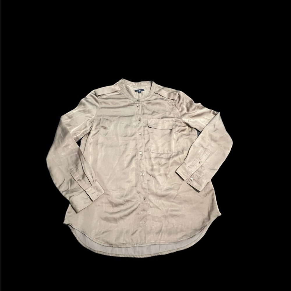 Gap Tan Button Down Blouse - Picture 3 of 7